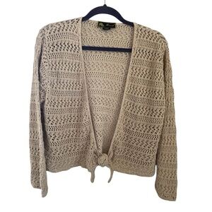 Mirasol Beige Front Tie Cardigan - L